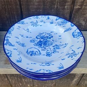 Vintage Disney Winnie the Pooh Blue Toile Dinnerware